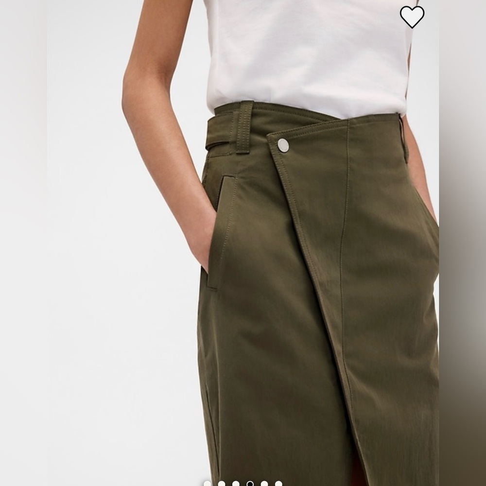 NWT Gap x Victoria Beckham Olive Wrap Cargo Midi Skirt Size 10, 14